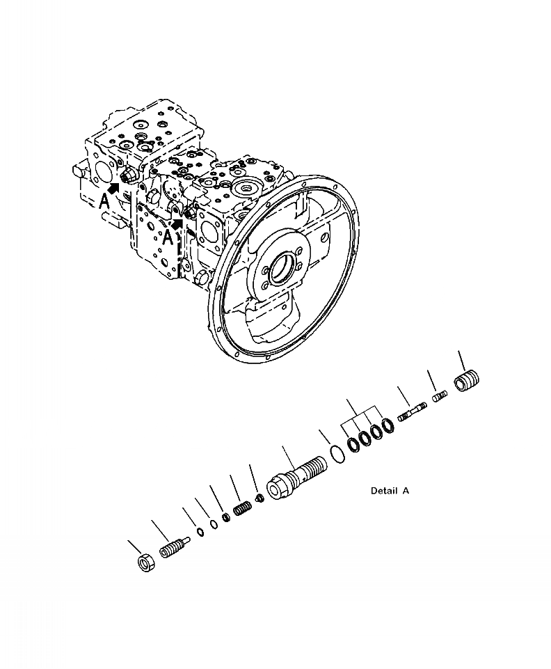 Схема запчастей Komatsu PC220LL-8 - H-A ОСНОВН. ПОРШЕНЬ НАСОС LS КЛАПАН ГИДРАВЛИКА