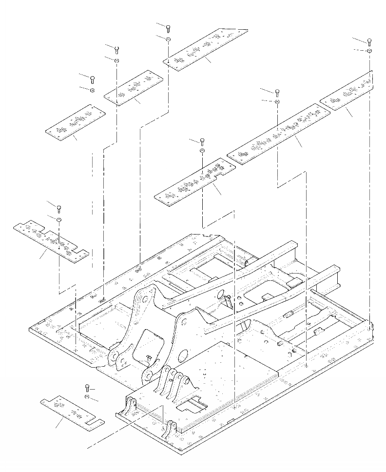 Схема запчастей Komatsu PC220LL-8 - J-A ОСНОВНАЯ РАМА WALKWAY NON-SKID ПЛАСТИНЫ ОСНОВНАЯ РАМА И ЕЕ ЧАСТИ