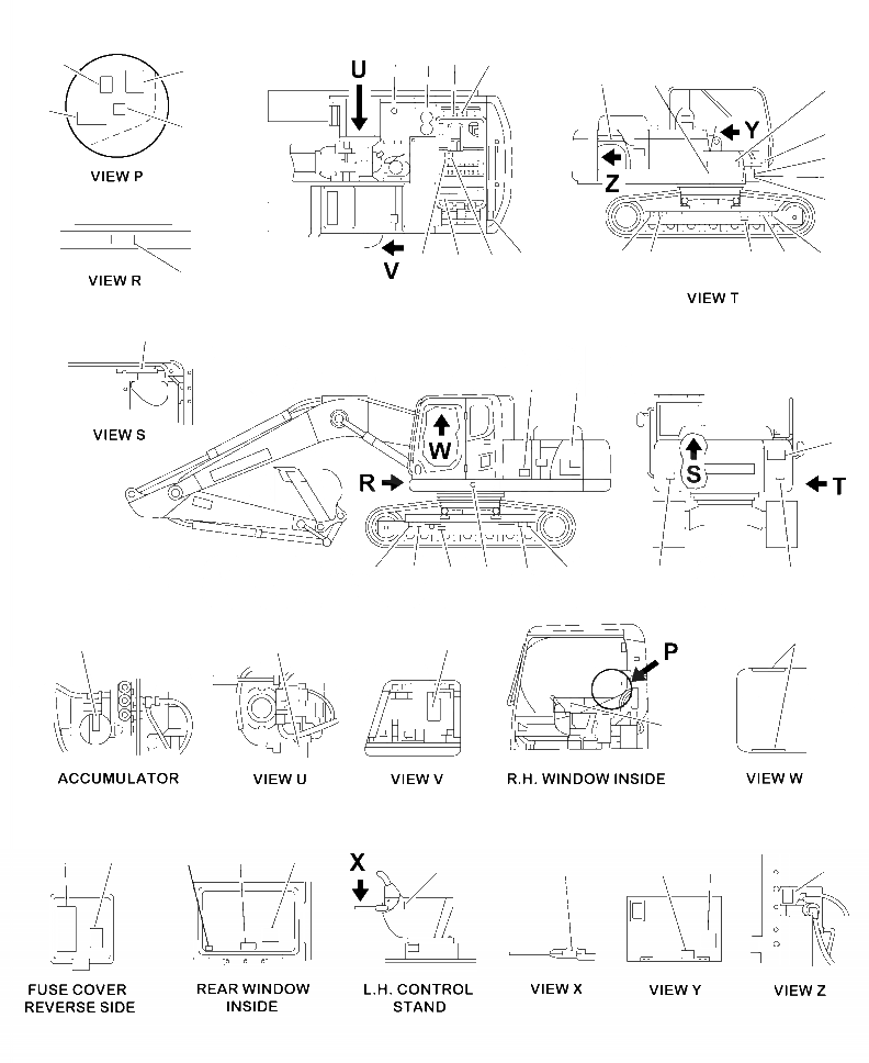 Схема запчастей Komatsu PC220LL-8 - U-A ТАБЛИЧКИS И ПЛАСТИНЫ МАРКИРОВКА