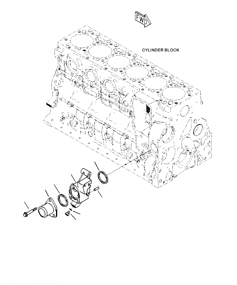 Схема запчастей Komatsu PC240LC-10 - AWI- ВОДН. ВХОДН. СОЕДИН-Е ДВИГАТЕЛЬ