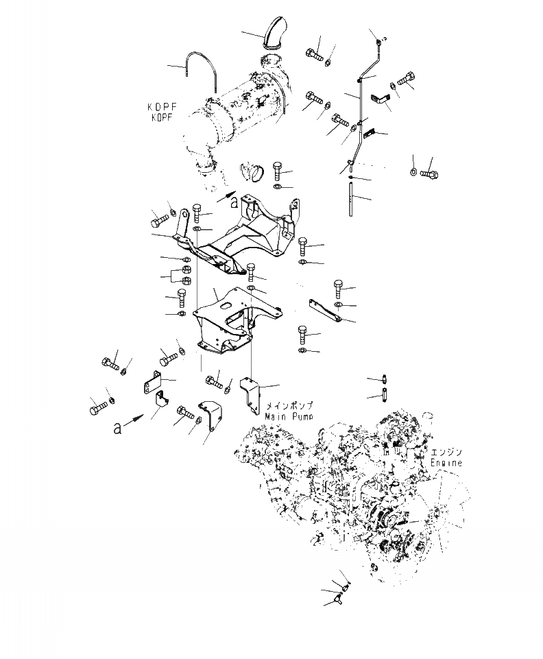 Схема запчастей Komatsu PC240LC-10 - A9999- KDPF КРЕПЛЕНИЕ КОМПОНЕНТЫ ДВИГАТЕЛЯ