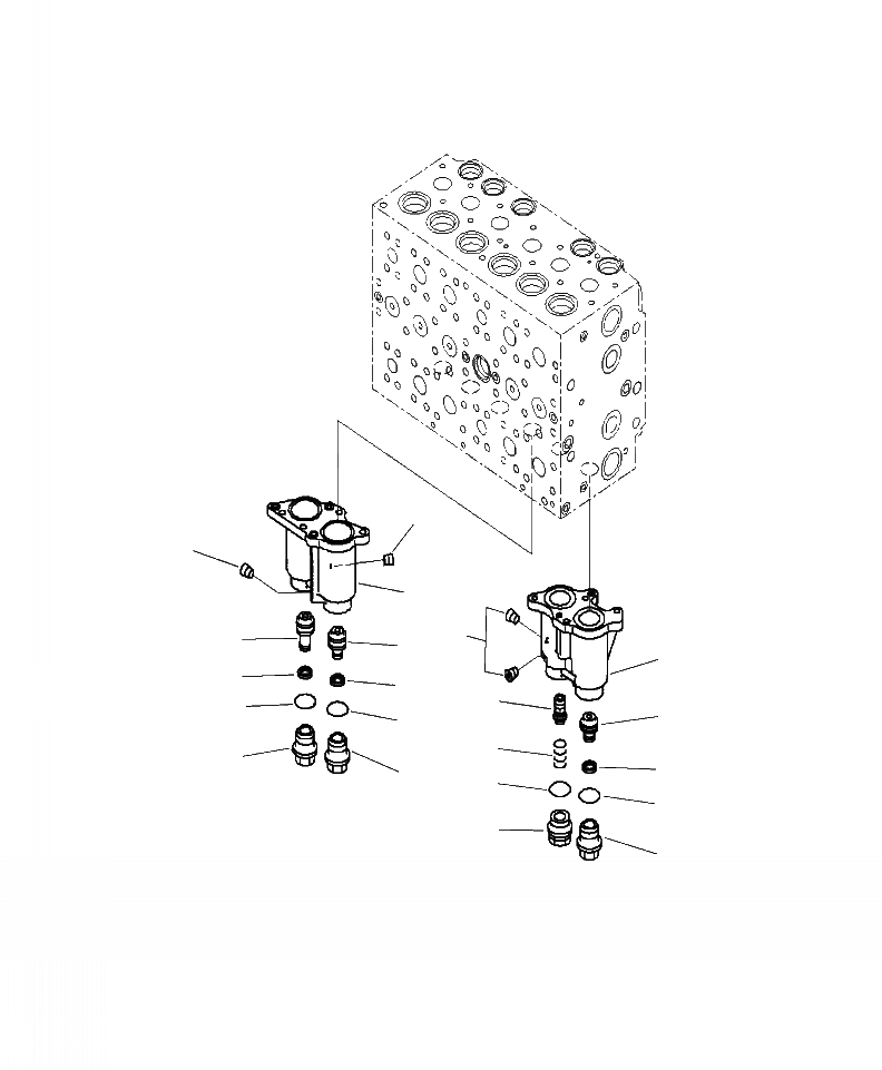 Схема запчастей Komatsu PC240LC-10 - H- ОСНОВН. УПРАВЛЯЮЩ. КЛАПАН ВНУТР. ЧАСТИ (/) ГИДРАВЛИКА