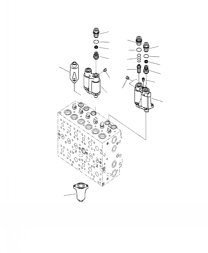 Схема запчастей Komatsu PC240LC-10 - H- ОСНОВН. УПРАВЛЯЮЩ. КЛАПАН ВНУТР. ЧАСТИ (/) ГИДРАВЛИКА