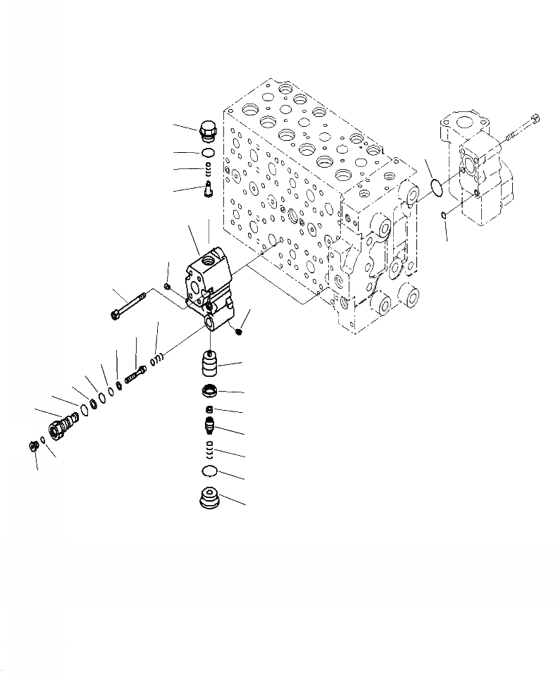 Схема запчастей Komatsu PC240LC-10 - H- ОСНОВН. УПРАВЛЯЮЩ. КЛАПАН ВНУТР. ЧАСТИ (/) ГИДРАВЛИКА