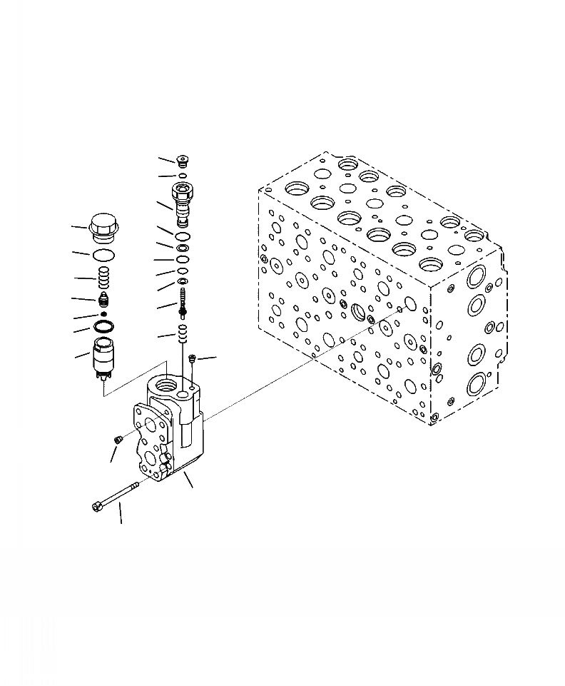 Схема запчастей Komatsu PC240LC-10 - H- ОСНОВН. УПРАВЛЯЮЩ. КЛАПАН ВНУТР. ЧАСТИ (/) ГИДРАВЛИКА