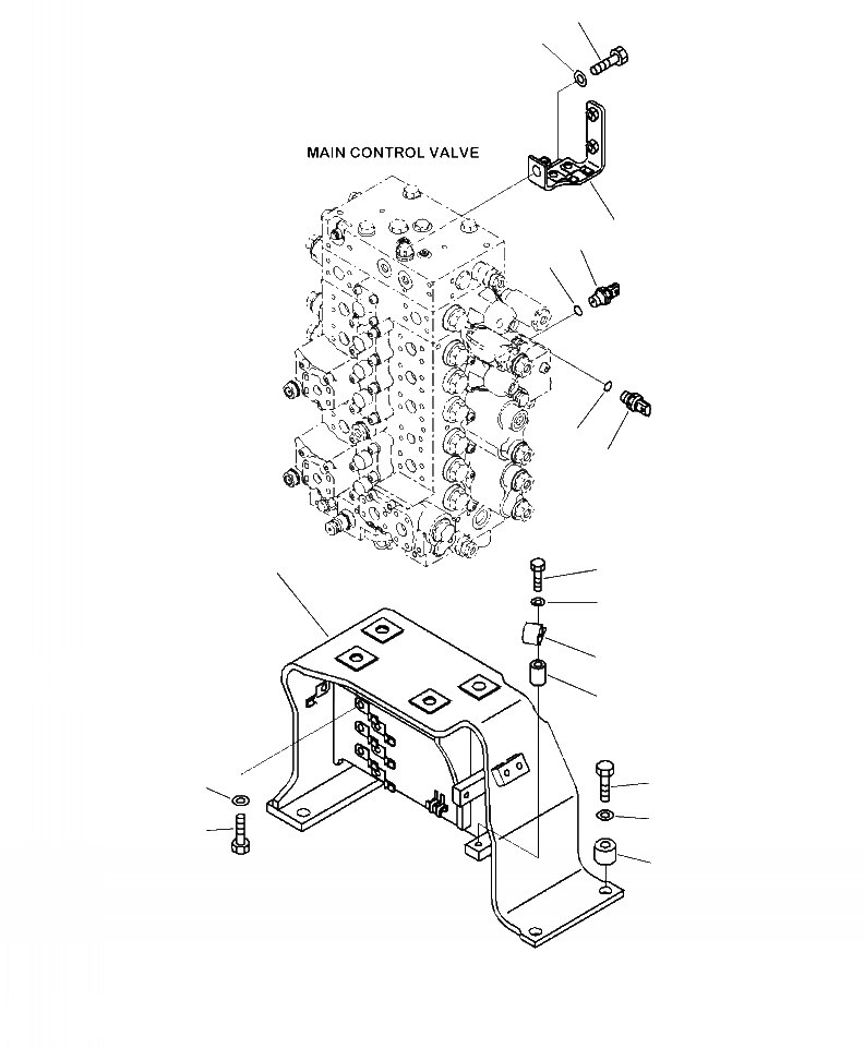 Схема запчастей Komatsu PC240LC-10 - H- ОСНОВН. КРЕПЛЕНИЕ КОНТРОЛЬНОГО КЛАПАНА ГИДРАВЛИКА