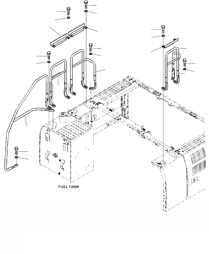 Схема запчастей Komatsu PC240LC-10 - M- HANDRAIL ЧАСТИ КОРПУСА