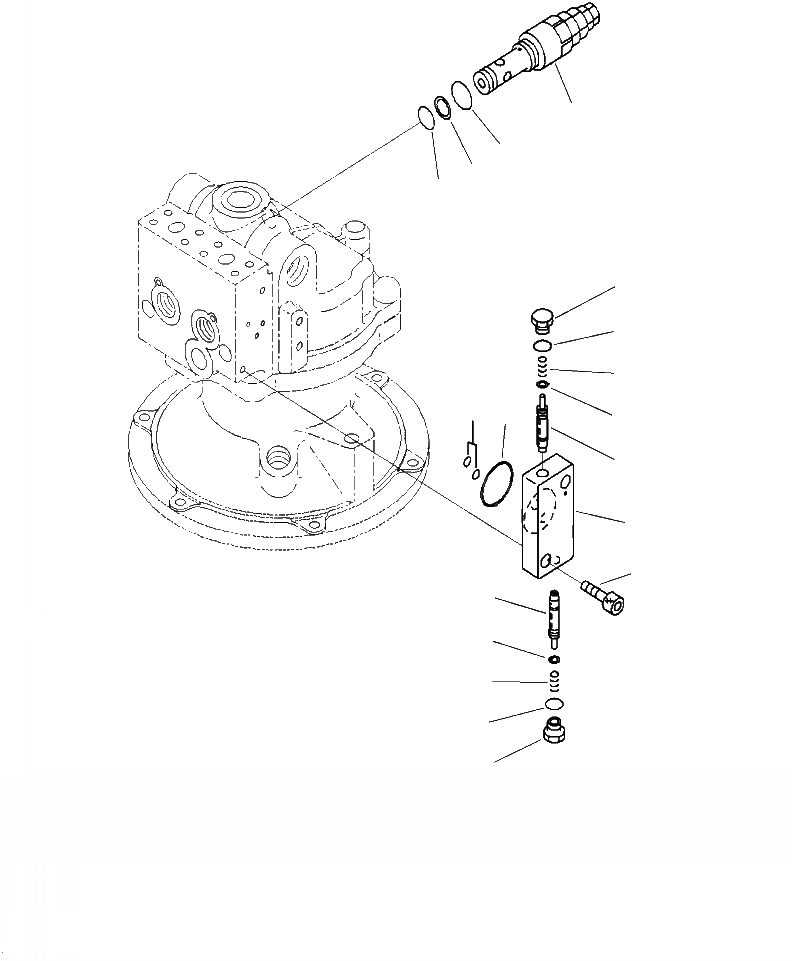 Схема запчастей Komatsu PC240LC-10 - N- МОТОР ПОВОРОТА (/) РАЗГРУЗ. КЛАПАН ПОВОРОТН. КРУГ И КОМПОНЕНТЫ