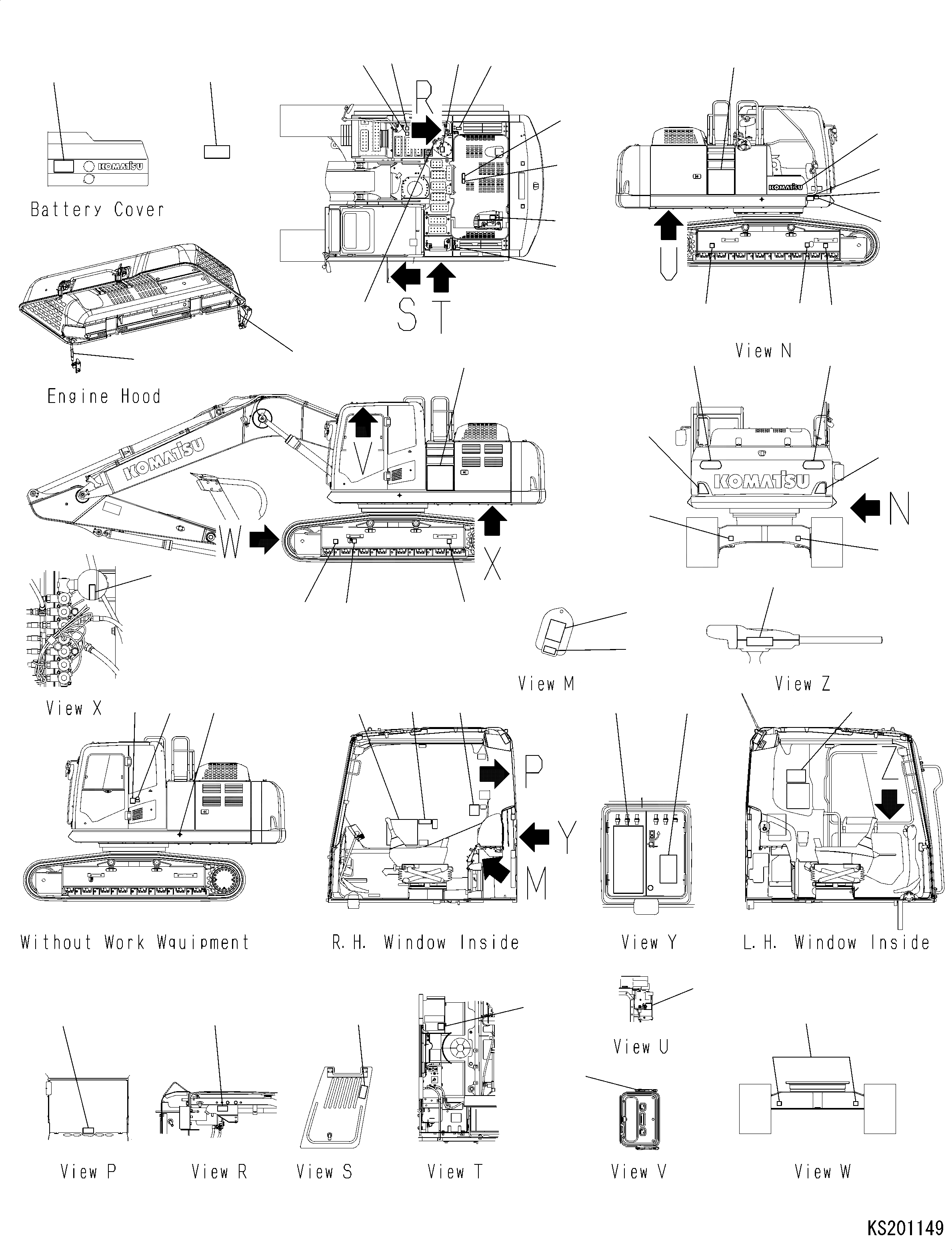 Схема запчастей Komatsu PC240LC-10 - МАРКИРОВКА, АНГЛ., KUK, LC МАРКИРОВКА, АНГЛ., KUK