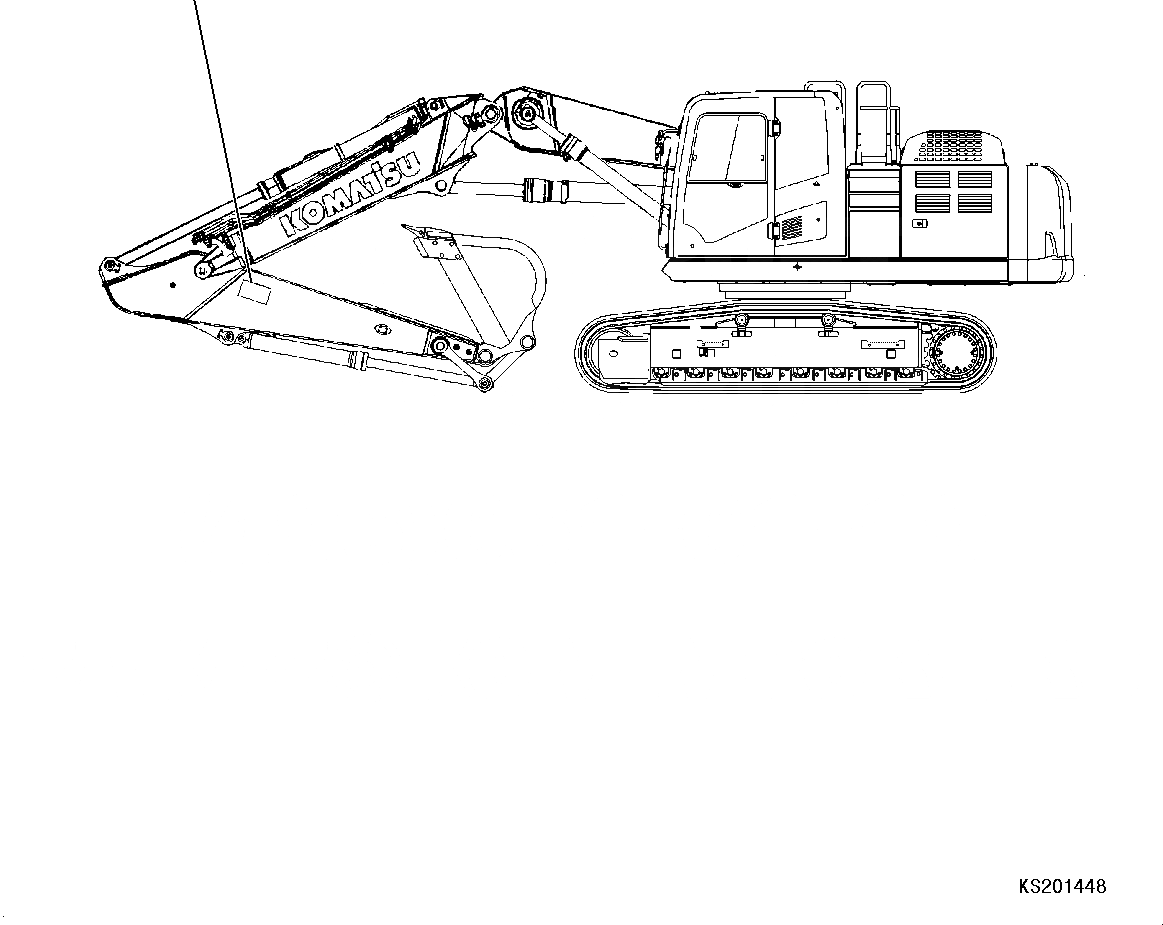 Схема запчастей Komatsu PC240LC-10 - ПРЕДУПРЕЖДАЮЩ. МАРКИРОВКАS, ДЛЯ 2-СЕКЦИОНН. СТРЕЛЫ ПРЕДУПРЕЖДАЮЩ. МАРКИРОВКАS