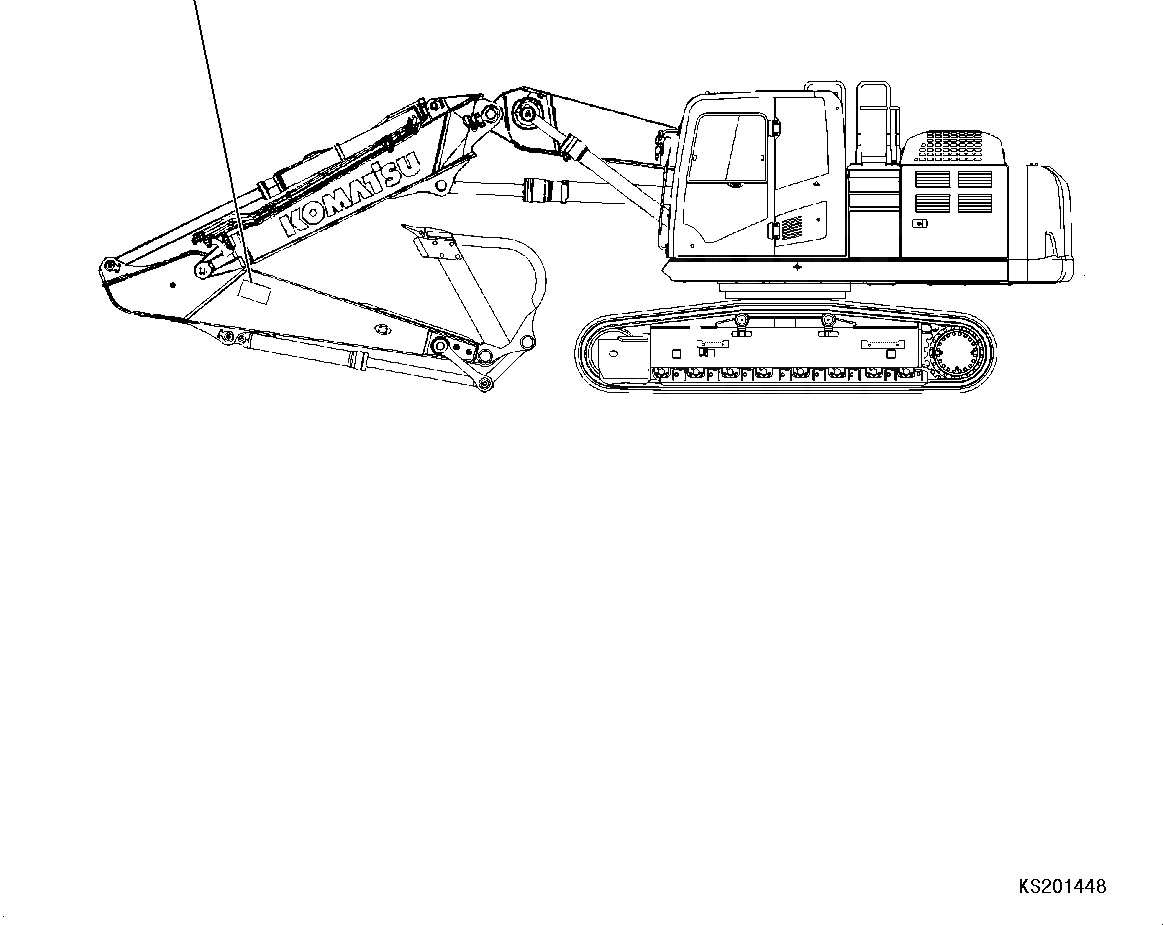 Схема запчастей Komatsu PC240NLC-10 - ПРЕДУПРЕЖДАЮЩ. МАРКИРОВКАS, ДЛЯ 2-СЕКЦИОНН. СТРЕЛЫ ПРЕДУПРЕЖДАЮЩ. МАРКИРОВКАS