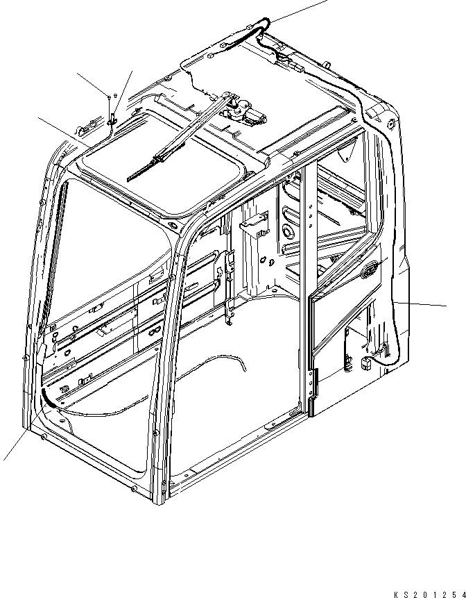 Схема запчастей Komatsu PC240LC - ОКНО В КРЫШЕ ОМЫВАТЕЛЬ/ДВОРНИКИ ШЛАНГИ И Э/ПРОВОДКА K OPERATORґS ОБСТАНОВКА И СИСТЕМА УПРАВЛЕНИЯ