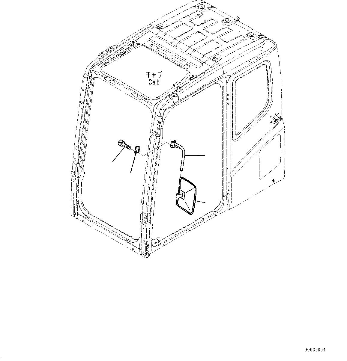 Схема запчастей Komatsu PC240LC-8 - ЗАДН.VIEW MIRROR, LHS ЗАДН.VIEW MIRROR, LHS