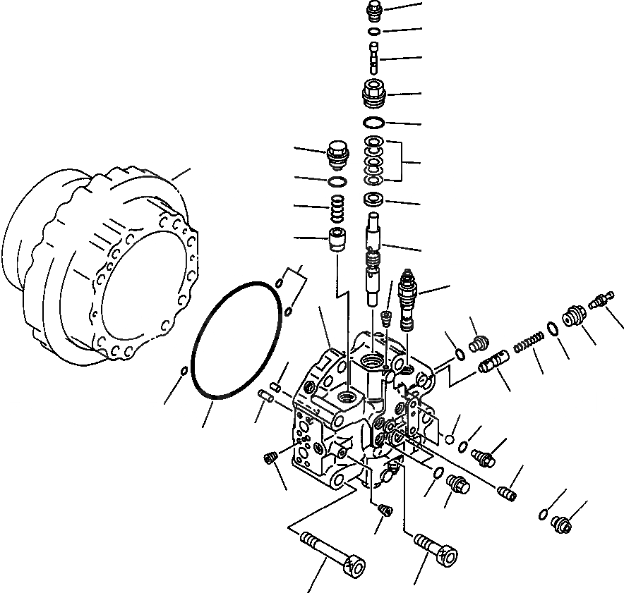 Схема запчастей Komatsu PC250LC-6LC - FIG NO. P- МОТОР ХОДА (END КРЫШКАASSEMBLY) НИЖНЯЯ ГИДРОЛИНИЯ И ЛИНИЯ ХОДА