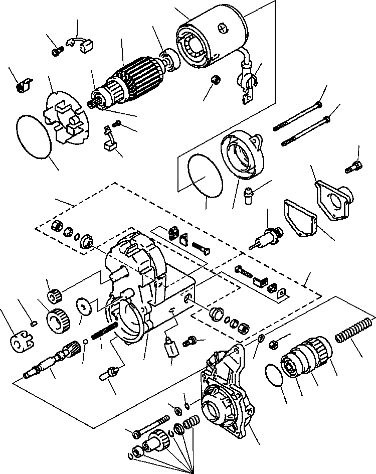 Схема запчастей Komatsu PC250LC-6LE - FIG NO. A-AA STARTER - VOLT, . KIНИЗ.ATT ТИП R NIPPON DENSO 8- ДВИГАТЕЛЬ