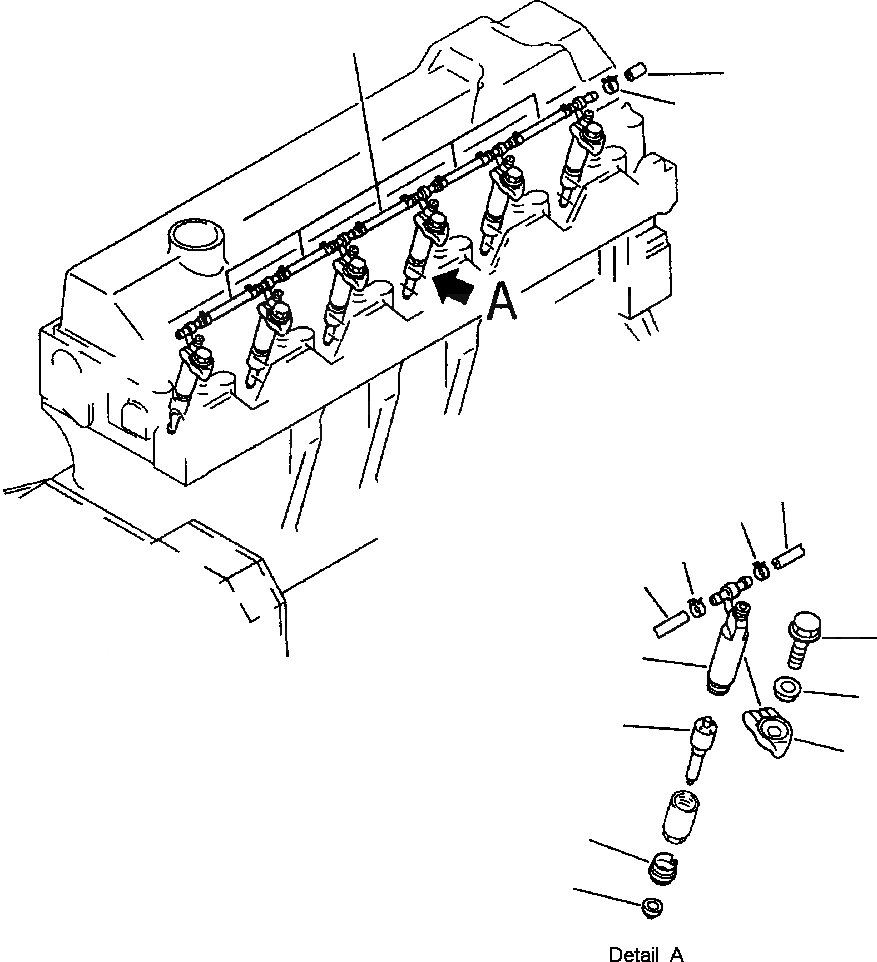 Схема запчастей Komatsu PC250LC-6L - FIG NO. A-AD ТОПЛИВН. ВПРЫСК ДВИГАТЕЛЬ