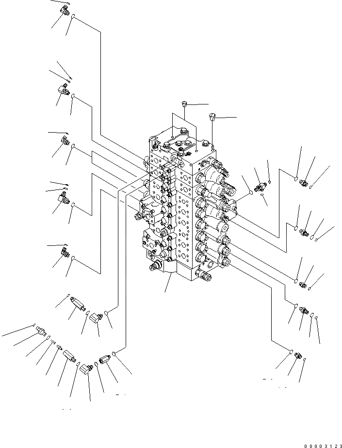 Схема запчастей Komatsu PC270LC-7L - ОСНОВН. КЛАПАН СОЕДИНИТЕЛЬН. ЧАСТИ ( СЕРВИСНЫЙ КЛАПАНS) (АКТУАТОРS 7TH И 8TH СЕКЦ.S) ГИДРАВЛИКА