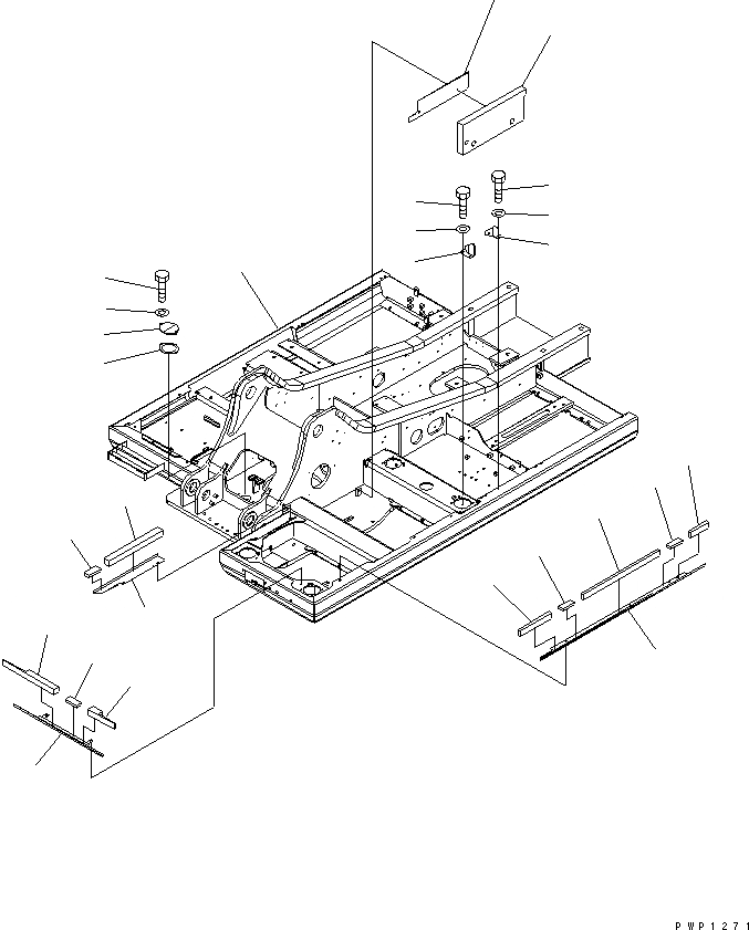 Схема запчастей Komatsu PC270LC-7L - ЧАСТИ ОСНОВНОЙ РАМЫ ОСНОВНАЯ РАМА И ЕЕ ЧАСТИ