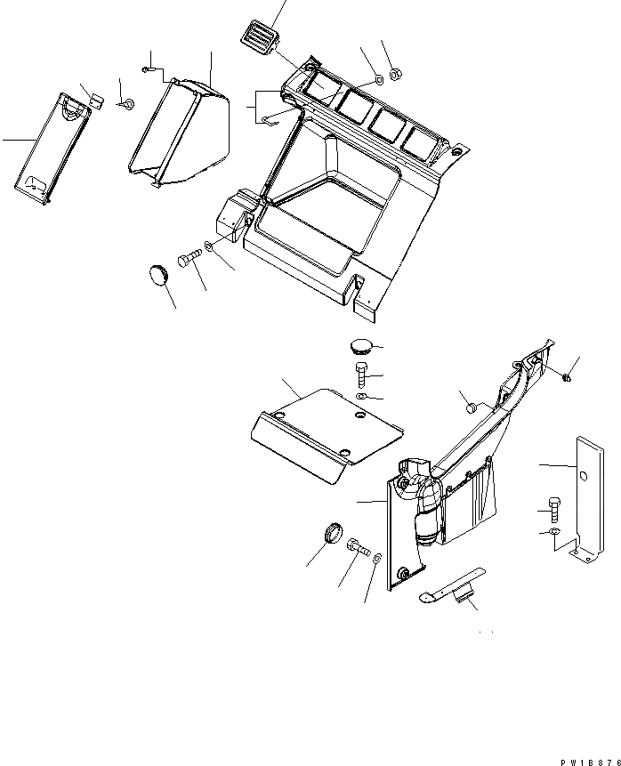 Схема запчастей Komatsu PC270LC-7L - ЗАДН. КРЫШКА ASSEMBLY (С КОНДИЦИОНЕРОМ)(№A8-A89) КАБИНА ОПЕРАТОРА И СИСТЕМА УПРАВЛЕНИЯ