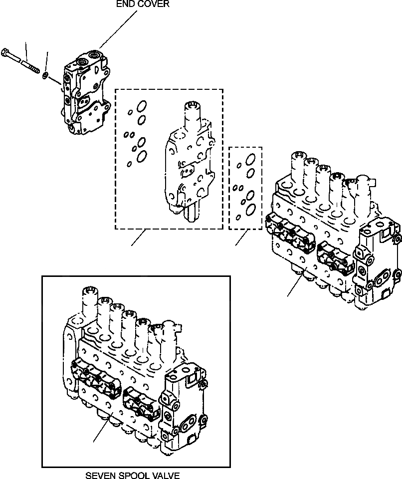 Схема запчастей Komatsu PC270LC-6LE - FIG NO. H-BA SEVEN СЕКЦ. ОСНОВН. КЛАПАН ASSEMBLY OF ДОПОЛН. СЕРВИСНЫЙ КЛАПАНS ГИДРАВЛИКА