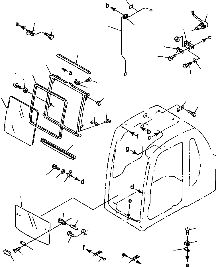 Схема запчастей Komatsu PC270LC-6LE - FIG NO. K-A КАБИНА ПЕРЕДН. ОКНА КАБИНА ОПЕРАТОРА И СИСТЕМА УПРАВЛЕНИЯ