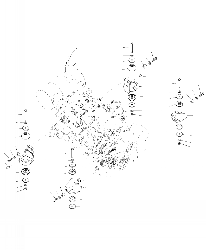 Схема запчастей Komatsu PC270LC-8 - B-A КРЕПЛЕНИЕ ДВИГАТЕЛЯ КОМПОНЕНТЫ ДВИГАТЕЛЯ