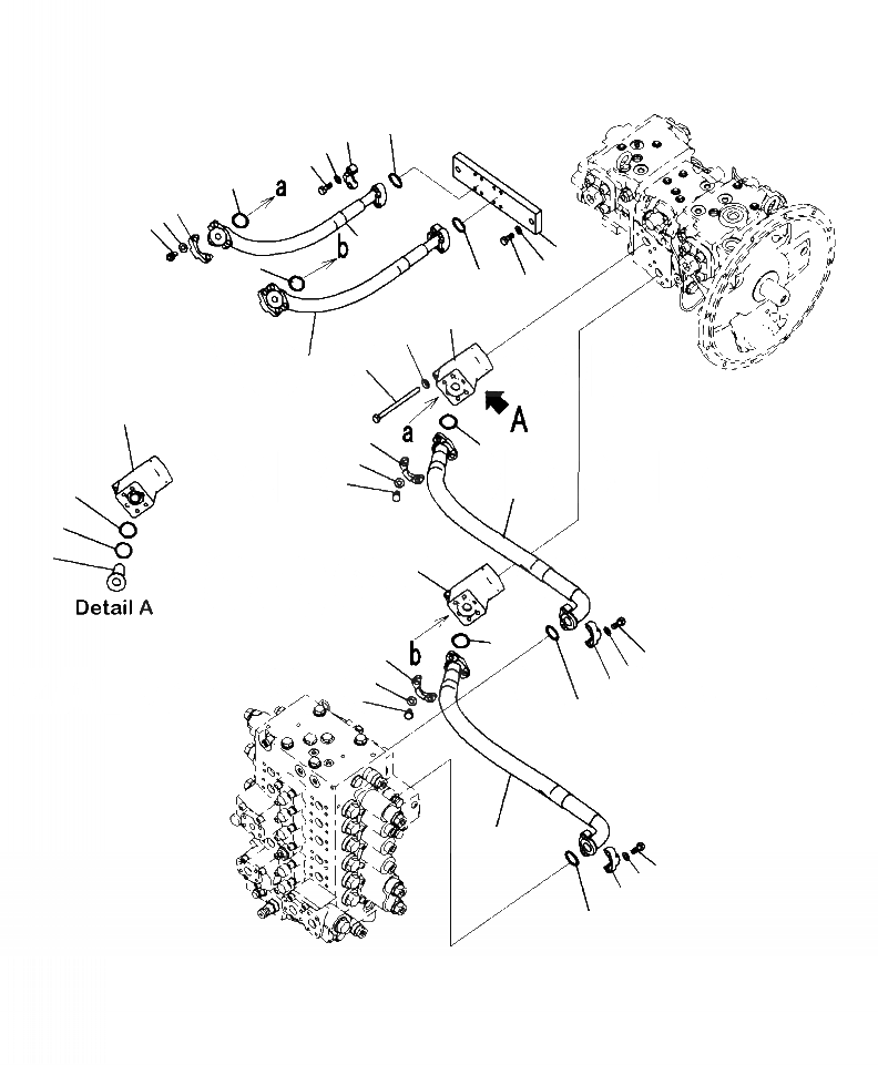 Схема запчастей Komatsu PC270LC-8 - H-A ГИДРОЛИНИЯ ЛИНИЯ ПОДАЧИ И ПРОХОДНОЙ ФИЛЬТР ГИДРАВЛИКА