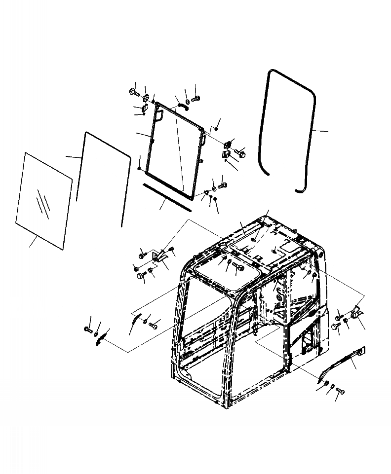Схема запчастей Komatsu PC270LC-8 - K-A КАБИНА ОКНА (ПЕРЕДН. ВЕРХН.) OPERATOR\XD S ОБСТАНОВКА И СИСТЕМА УПРАВЛЕНИЯ