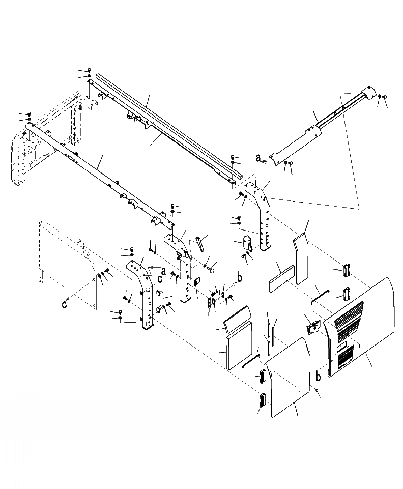 Схема запчастей Komatsu PC270LC-8 - M-A РАМА КАБИНА (ЛЕВ.  ДВЕРЬ) ЧАСТИ КОРПУСА