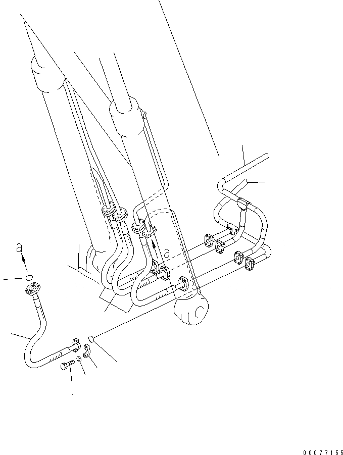 Схема запчастей Komatsu PC270LL-7L - ГИДРОЛИНИЯ (ШЛАНГИ СТРЕЛЫ) ГИДРАВЛИКА