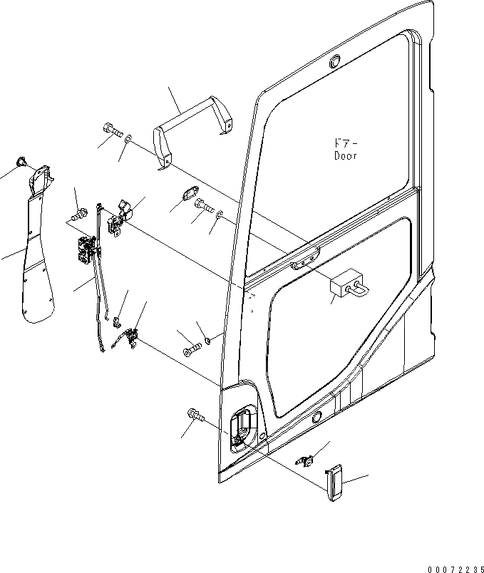 Схема запчастей Komatsu PC270LL-7L - КАБИНА (ЗАМОК ДВЕРИ) (NO ОКНА ЧАСТИ КОРПУСАS)(№A8-A877) КАБИНА ОПЕРАТОРА И СИСТЕМА УПРАВЛЕНИЯ