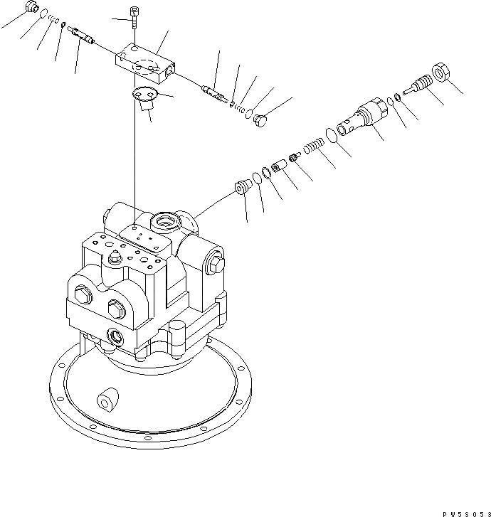Схема запчастей Komatsu PC270LL-7L - МОТОР ПОВОРОТА (РАЗГРУЗ. КЛАПАН) ПОВОРОТН. КРУГ И КОМПОНЕНТЫ