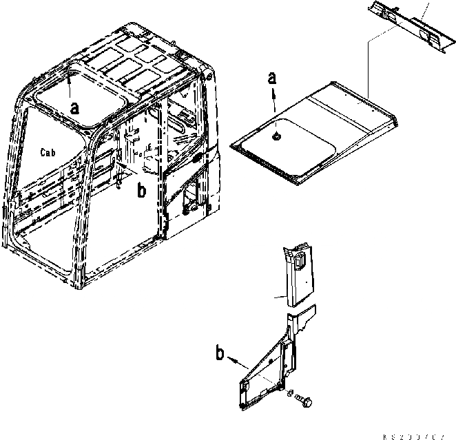 Схема запчастей Komatsu PC290LC - КРЫША ЗАДН. КРЫШКА K OPERATORґS ОБСТАНОВКА И СИСТЕМА УПРАВЛЕНИЯ