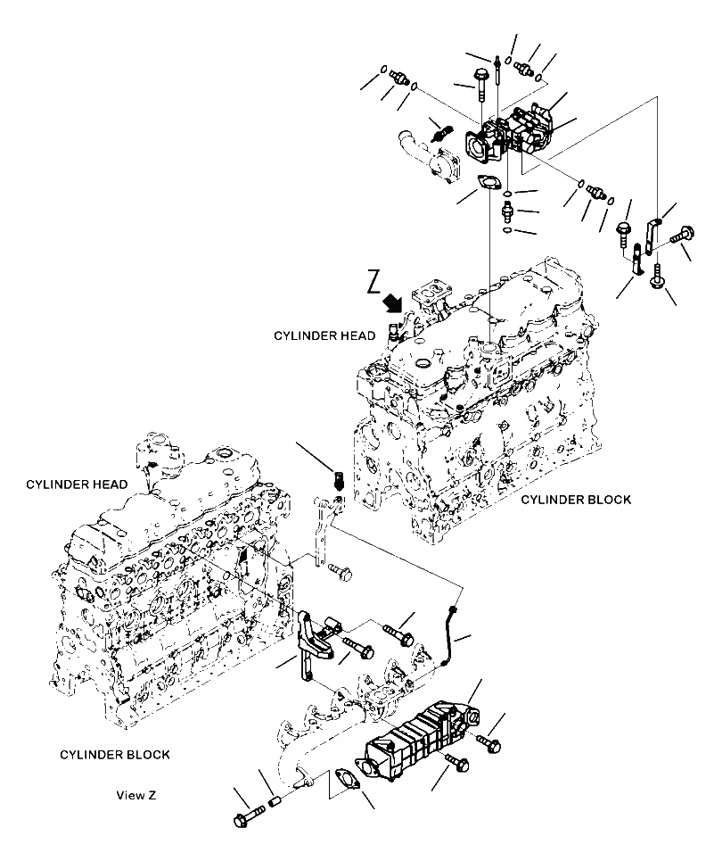 Схема запчастей Komatsu PC290LC-10 - AER- ВЫПУСКН. GAS RECIRCULATION (EGR) КЛАПАН И ОХЛАДИТЕЛЬ ДВИГАТЕЛЬ