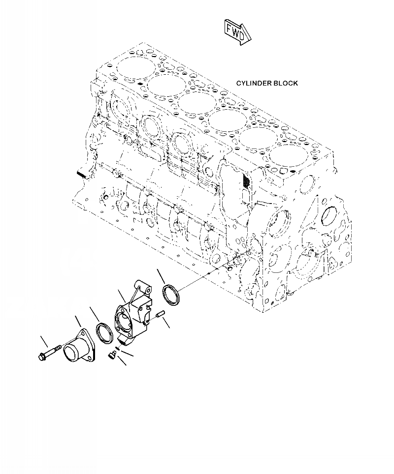 Схема запчастей Komatsu PC290LC-10 - AWI- ВОДН. ВХОДН. СОЕДИН-Е ДВИГАТЕЛЬ