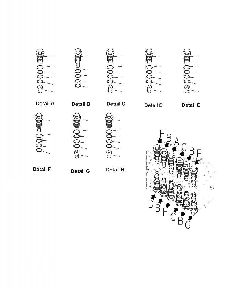 Схема запчастей Komatsu PC290LC-10 - H- ОСНОВН. УПРАВЛЯЮЩ. КЛАПАН PRESSURE COMPENSATING КЛАПАН ГИДРАВЛИКА