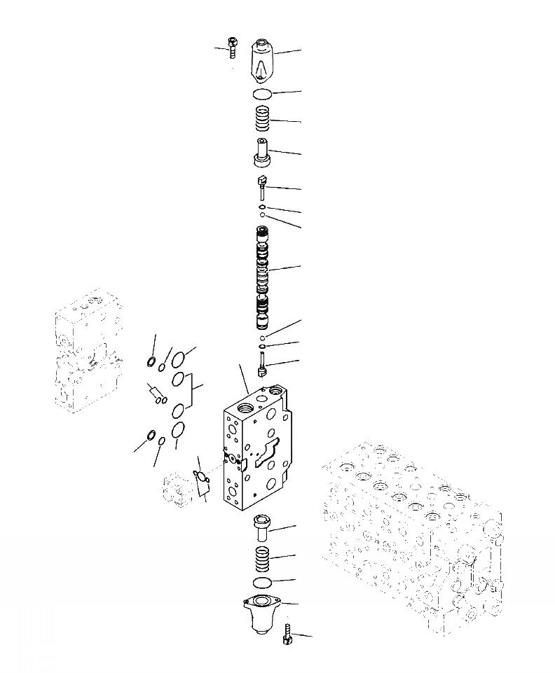 Схема запчастей Komatsu PC290LC-10 - H-7 ОСНОВН. УПРАВЛЯЮЩ. КЛАПАН СЕРВИСНЫЙ КЛАПАН ГИДРАВЛИКА