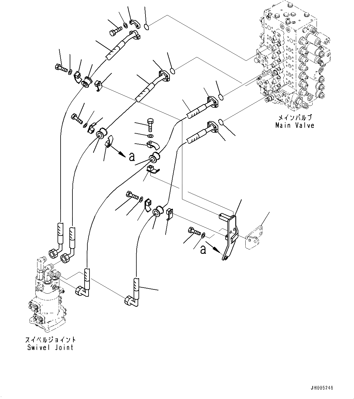 Схема запчастей Komatsu PC290NLC-10 - ХОД ТРУБЫ ХОД ТРУБЫ