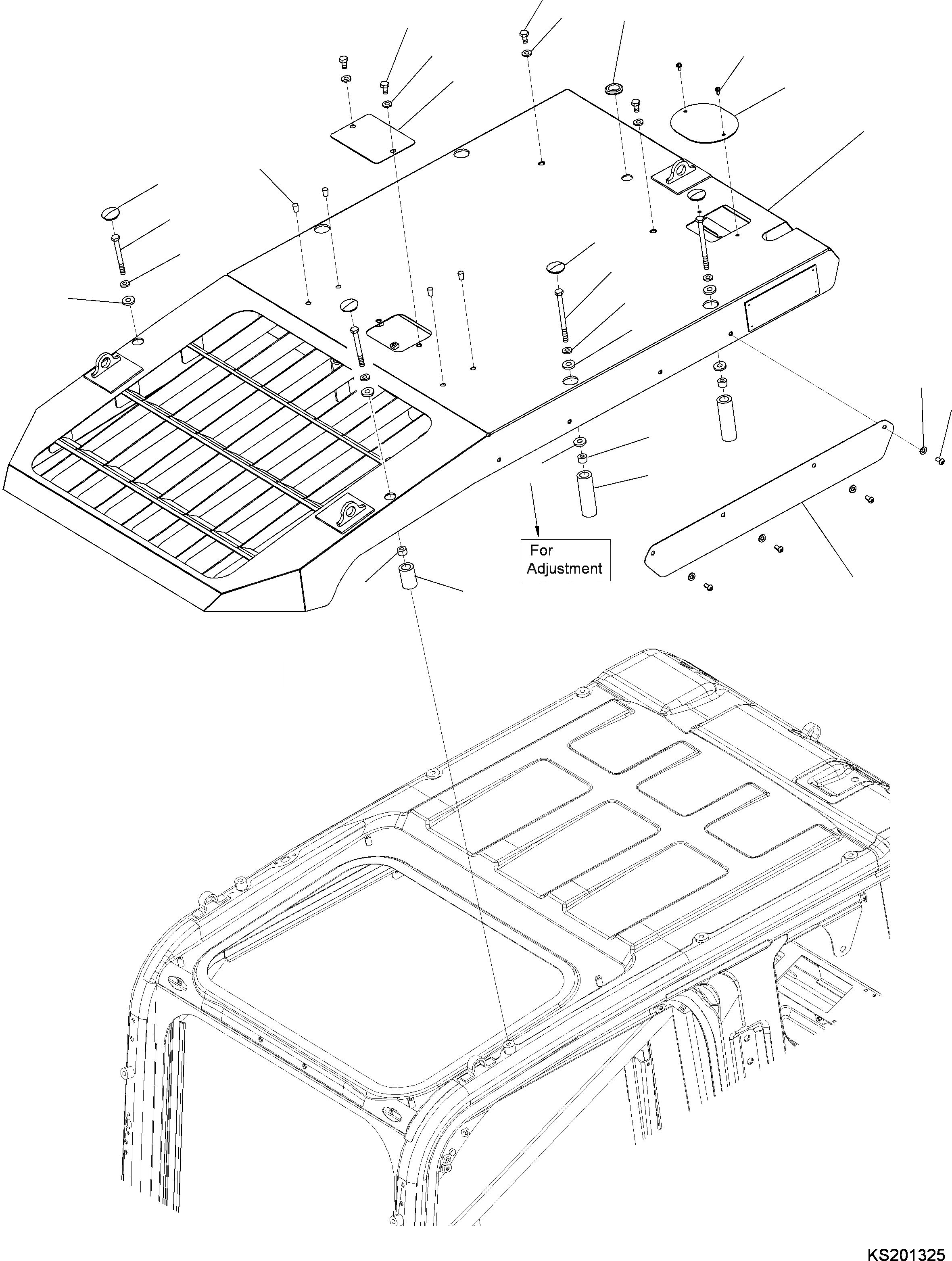 Схема запчастей Komatsu PC290NLC-10 - ВЕРХНЯЯ ЗАЩИТА (№K-) ВЕРХНЯЯ ЗАЩИТА