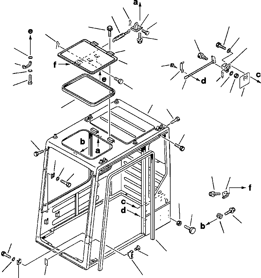 Схема запчастей Komatsu PC300LC-5LC - КАБИНА ASSEMBLY COMPLETE ASSEMBLY ЧАСТИ КОРПУСА