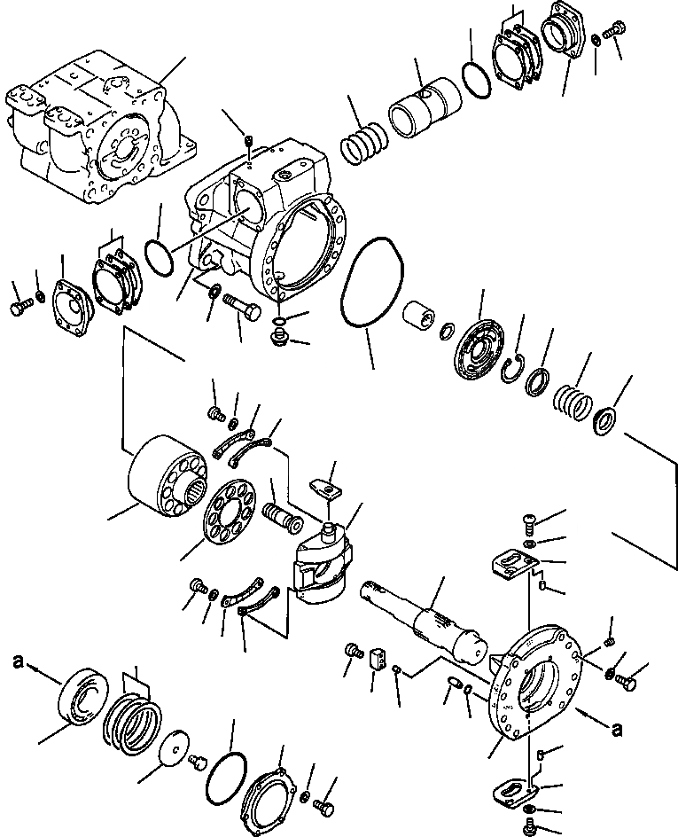 Схема запчастей Komatsu PC300LC-5LC - ГИДР. НАСОС. ASSEMBLY ОСНОВН. НАСОС ASSEMBLY - ЗАДН. SECTION УПРАВЛ-Е РАБОЧИМ ОБОРУДОВАНИЕМ