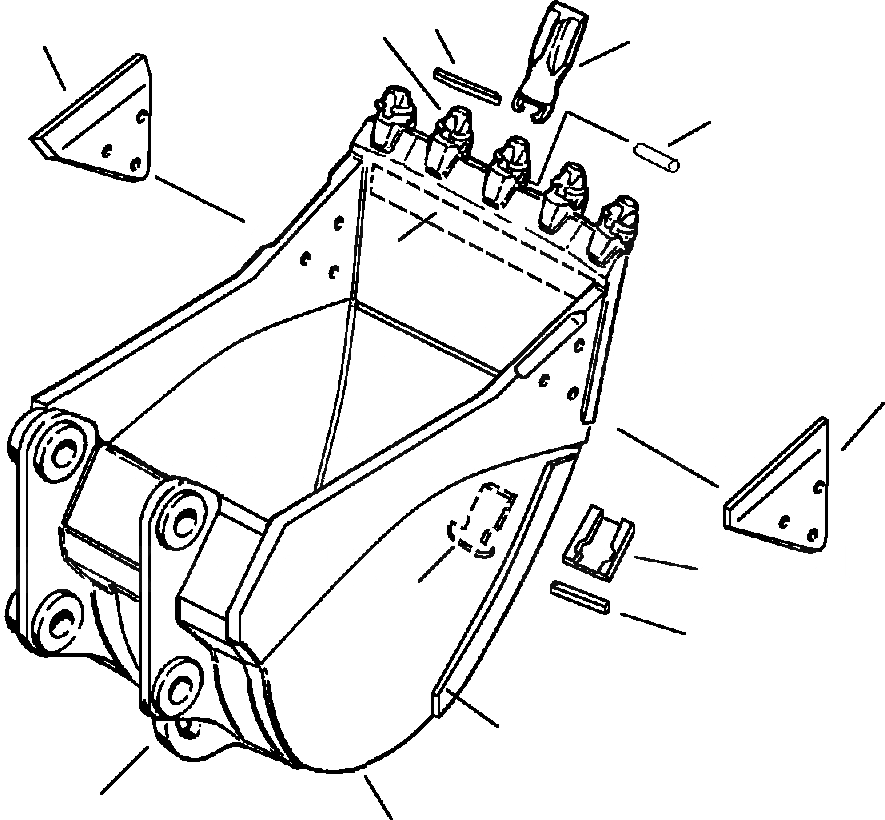 Схема запчастей Komatsu PC300LC-5LC - КОВШ - ESCO HEAVY-DUTY CAST LIP - БЕЗ РЕГУЛИР. DEVICE, IN. ( MM) ШИР. РАБОЧЕЕ ОБОРУДОВАНИЕ (ЭКСКАВАТ.)