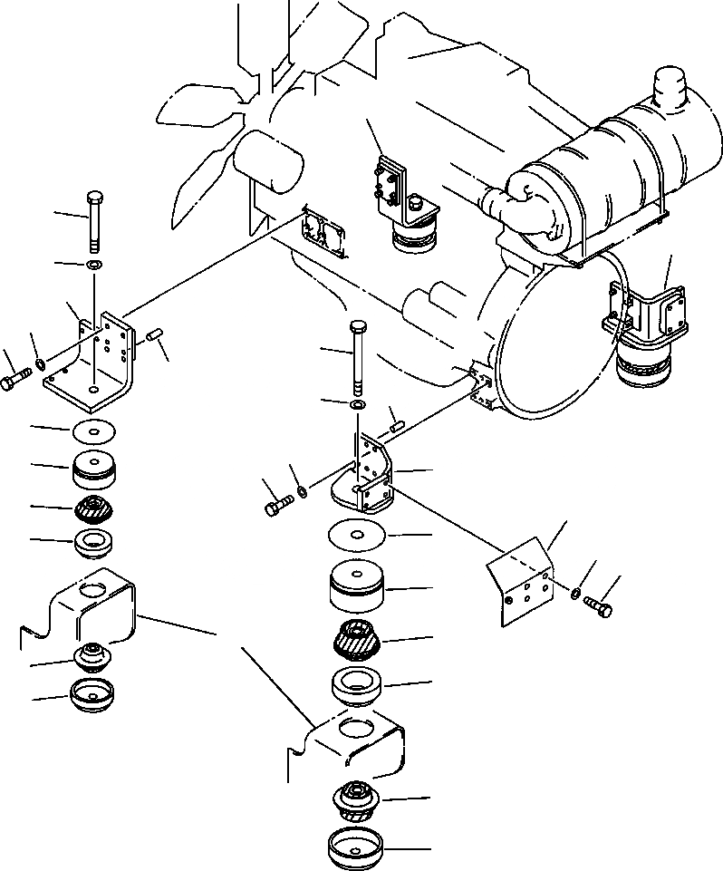 Схема запчастей Komatsu PC300LC-5 - КРЕПЛЕНИЕ ДВИГАТЕЛЯ КОМПОНЕНТЫ ДВИГАТЕЛЯ & ЭЛЕКТРИКА