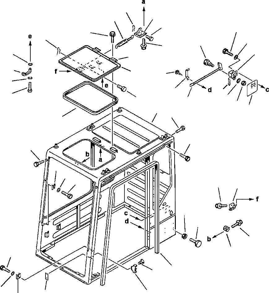 Схема запчастей Komatsu PC300LC-5 - КАБИНА ASSEMBLY COMPLETE ASSEMBLY ЧАСТИ КОРПУСА