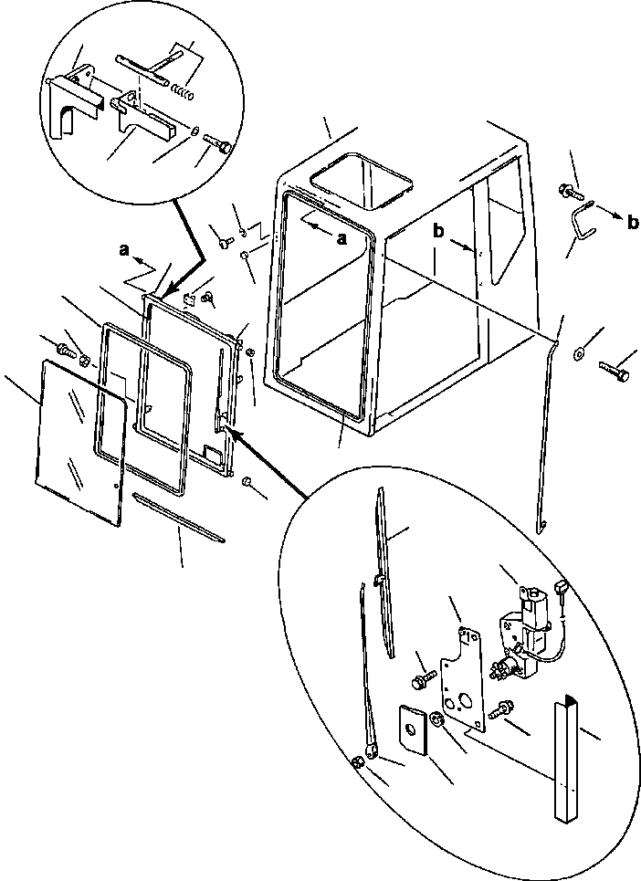 Схема запчастей Komatsu PC300LC-5 - КАБИНА ASSEMBLY ВЕРХН.-ПЕРЕДН. КАБИНА ОКНА ASSEMBLY ЧАСТИ КОРПУСА