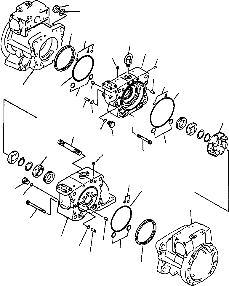 Схема запчастей Komatsu PC300LC-5 - ГИДР. НАСОС. ASSEMBLY ОСНОВН. НАСОС ASSEMBLY - MIDDLE SECTION УПРАВЛ-Е РАБОЧИМ ОБОРУДОВАНИЕМ