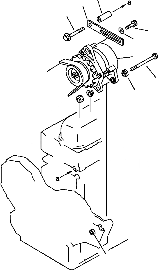 Схема запчастей Komatsu PC300LC-5 - КРЕПЛЕНИЕ ГЕНЕРАТОРА - A ГЕНЕРАТОР С NON-HARDENED ШКИВ ЭЛЕКТРИКА