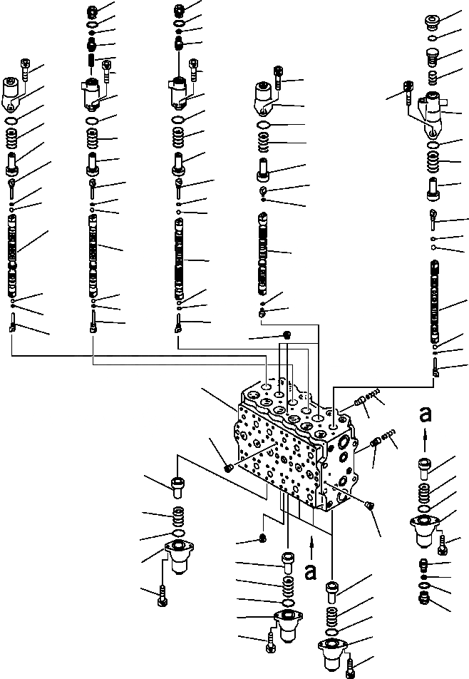 Схема запчастей Komatsu PC300LC-6LE - FIG. H-A ОСНОВН. УПРАВЛЯЮЩ. КЛАПАН - БЛОК ASSEMBLY ГИДРАВЛИКА