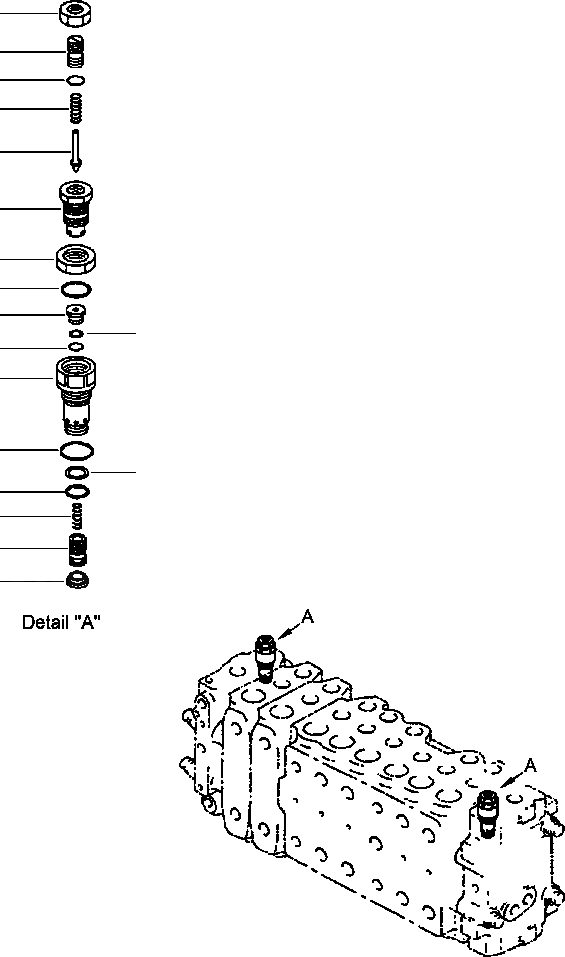 Схема запчастей Komatsu PC300LC-6LE - FIG. H-A7 ОСНОВН. УПРАВЛЯЮЩ. КЛАПАН ( АКТУАТОРS) - РАЗГРУЗ. КЛАПАН ASSEMBLY ГИДРАВЛИКА