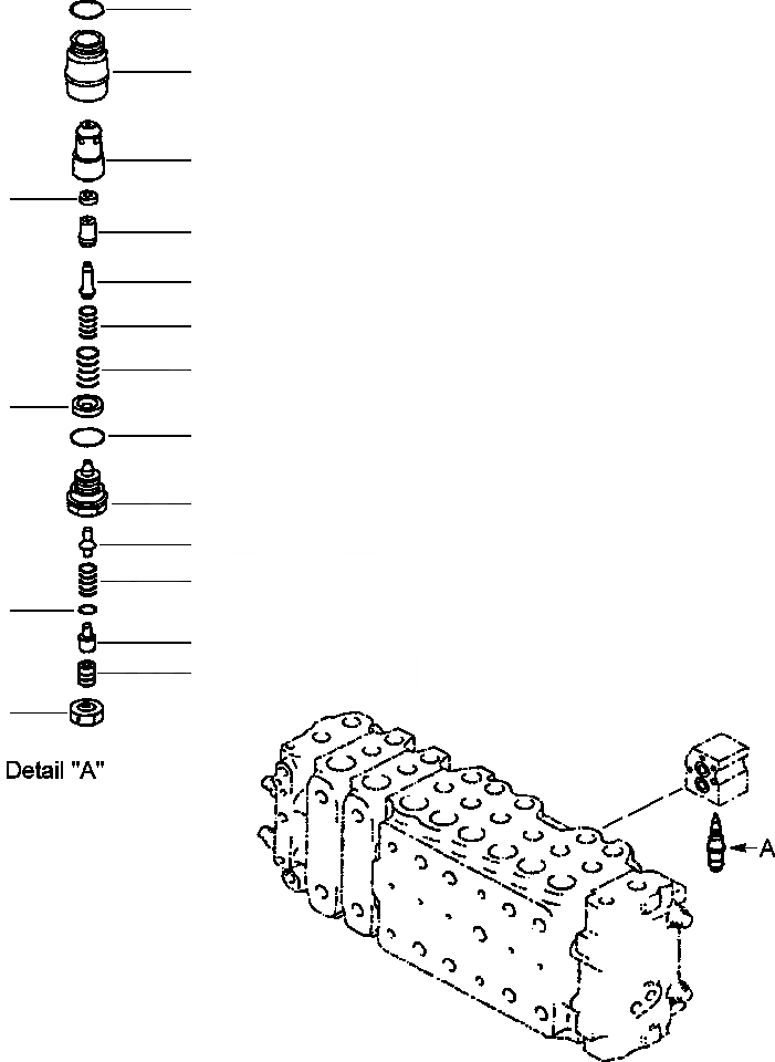 Схема запчастей Komatsu PC300LC-6LE - FIG. H-A ОСНОВН. УПРАВЛЯЮЩ. КЛАПАН ( АКТУАТОР) - БОЛЬШ. ПОТОК БЕЗОПАСН. ВСАСЫВ. КЛАПАН ГИДРАВЛИКА